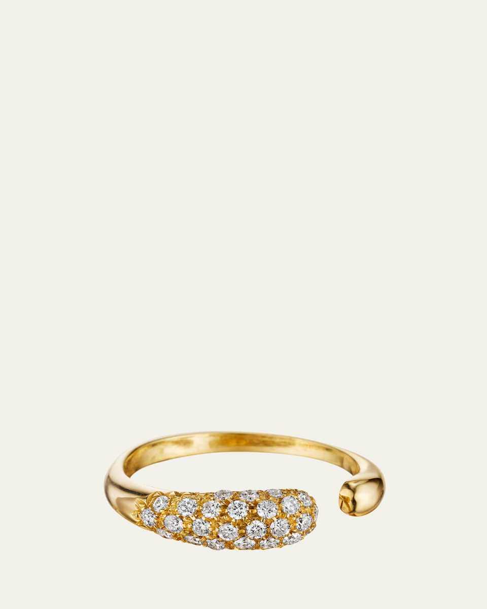 Gocce 18K Yellow Gold Diamond Pave Ring